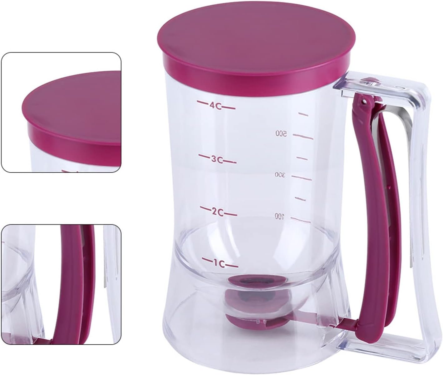900mL Batter Dispenser, Pancake Dispenser Kitchen Must Have Tool for Perfect Pancakes, Cupcake, Waffle, Muffin Mix, Crepe Cake Easy Pour Baking Supplies Griddle Maker with Measuring Label