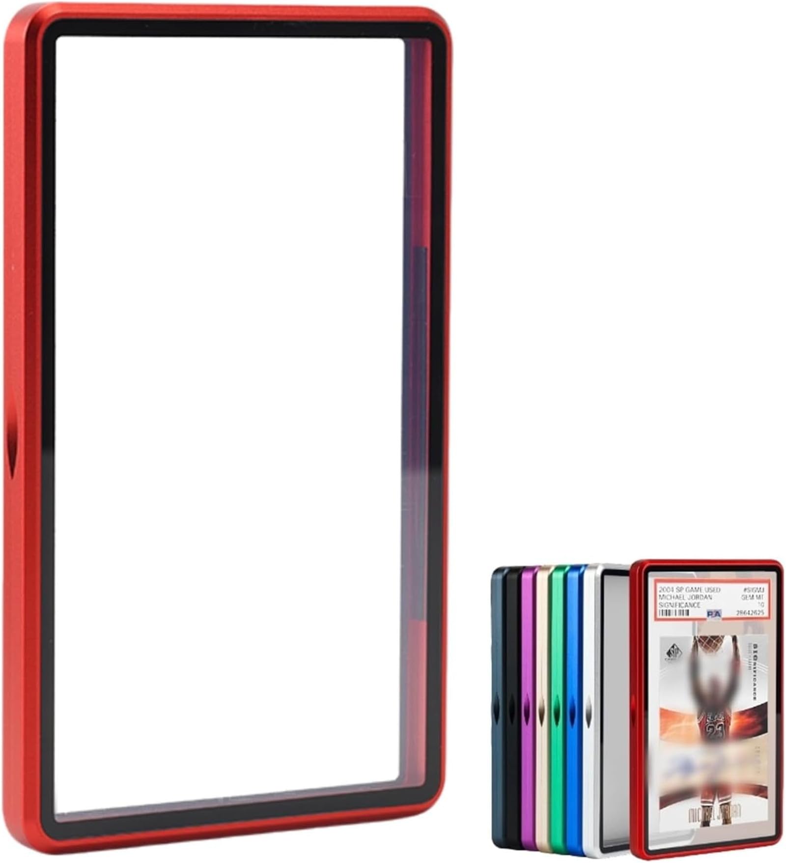 Premium Graded Card Protector - 130pt PSA & CGC Slab Bumper Guard, UV & Scratch Resistant with Magnetic Closure | Aluminum Frame Graded Card Storage for Sports & Gaming Cards (Red)