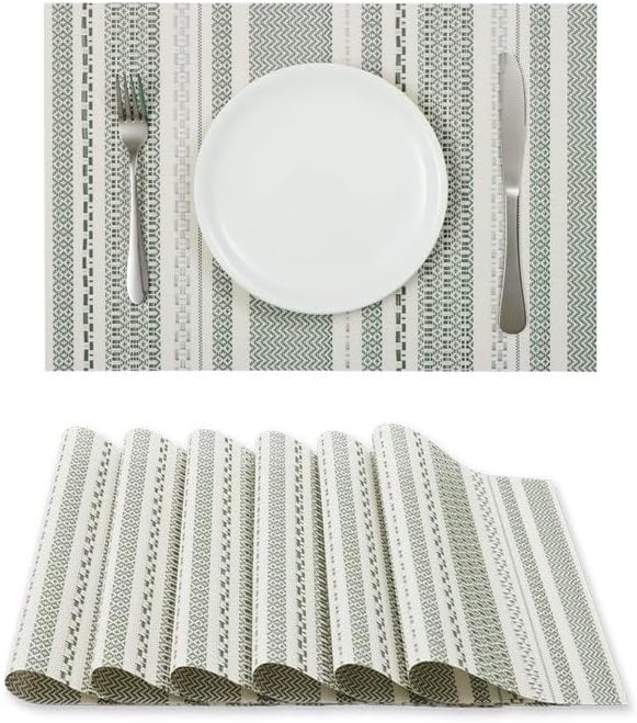 Woven Placemats Bohemian Mats Hotel Non-Slip Coasters Heat-Insulating Table(Gray)
