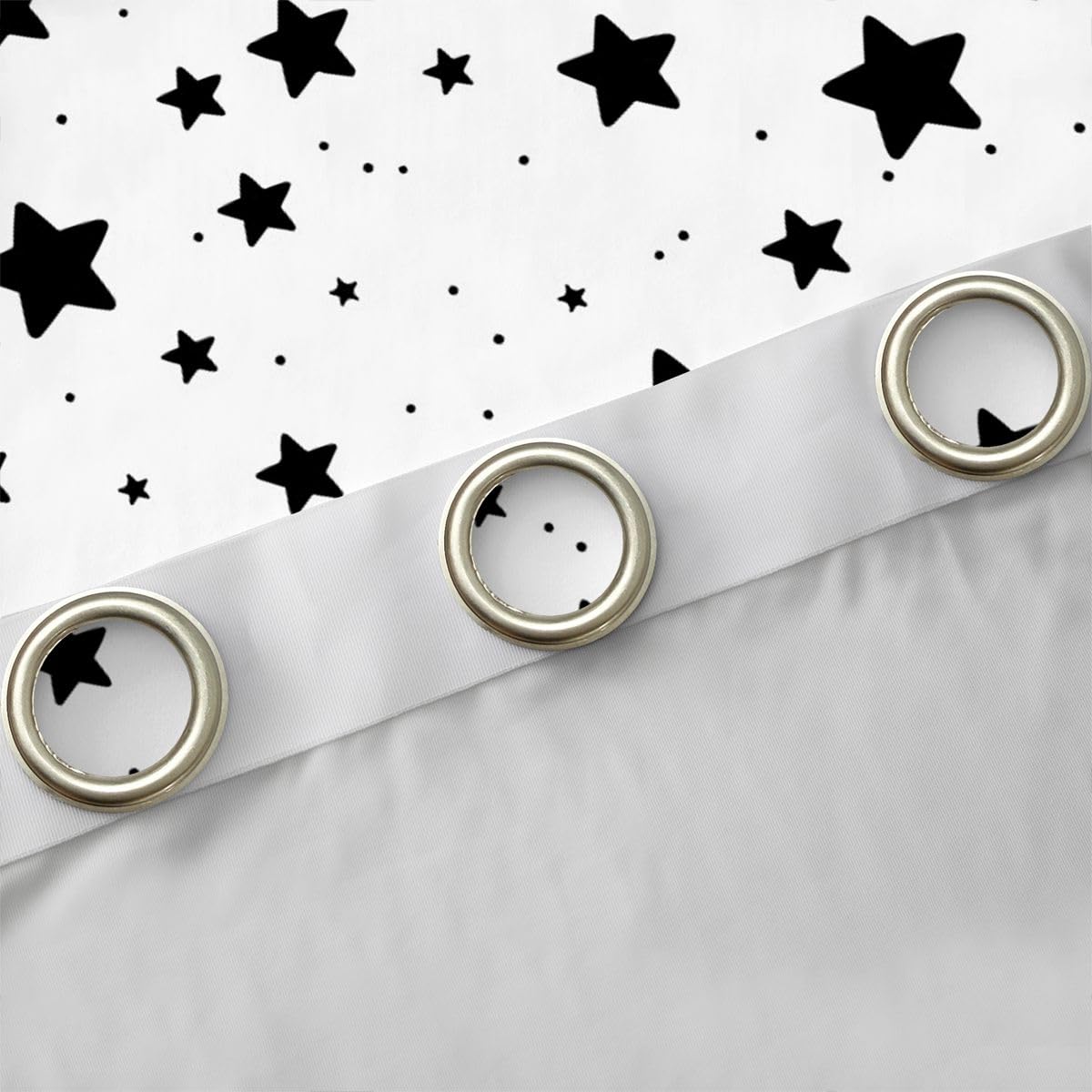 Homewish Tende oscuranti con stelle bianche e nere, 52 x 90 cm