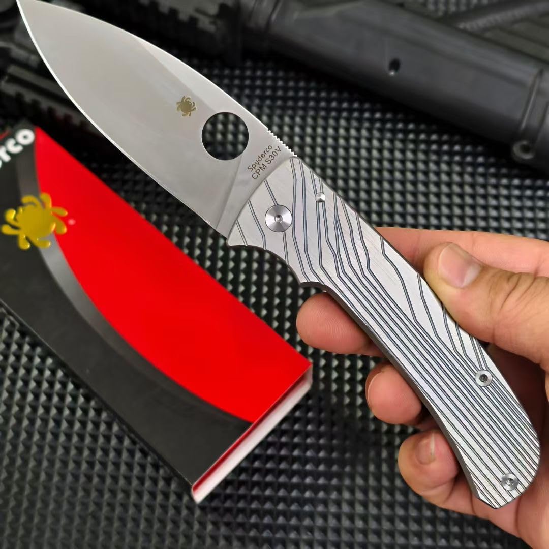 Titan klappmesser s30v scharfe premium taschenmesser Titanlegierung Tc4 tanto edc outdoor messer einhand tragbare camping messer survival Jagdmesser faltbar neck knife loch clip, geschenk für männer
