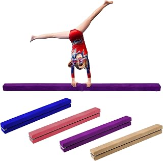 Folding Balance Beam 8FT, Floor Gymnastics Equipment for Gymnast Kids Adults, Non Slip Rubber Base, Professional Gymnastics Beam for Home Training
