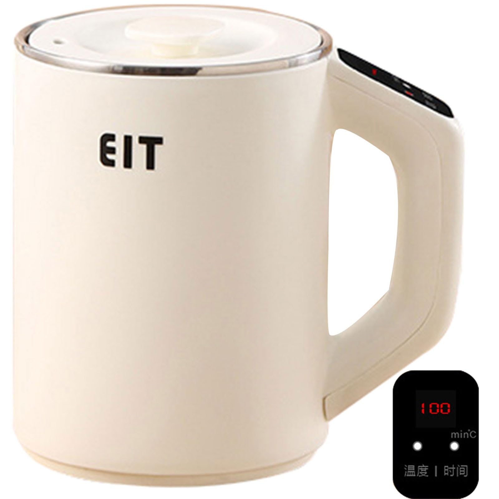 Temperature Control Smart Mug Warmer, Electric Portable Coffee Kettle, Adjustment Of Temperature And Time Mini Electric Stew Cup, For Heating Coffee, Beverage, Milk, Tea ( Color : White , Size : 0.8L