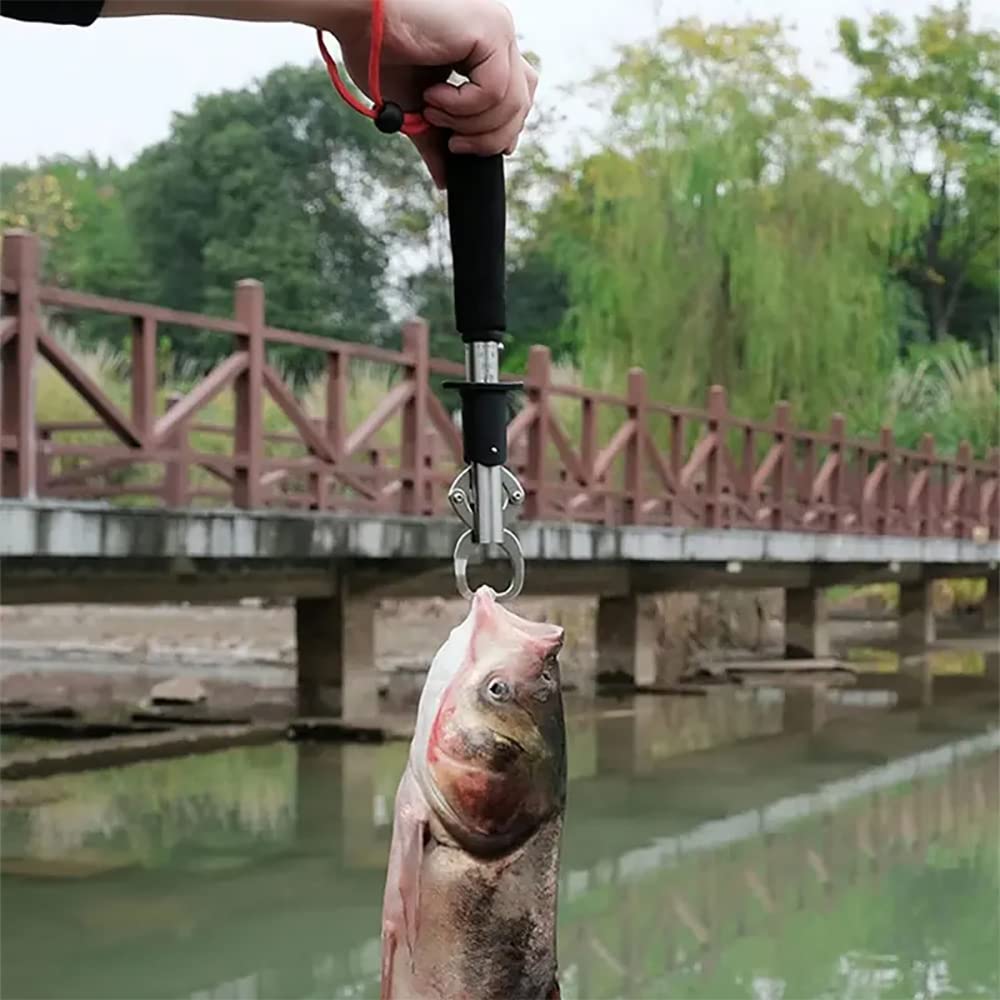 Narzędzie do chwytania ryb, 18 kg, profesjonalne narzędzie do chwytania ryb ze stali nierdzewnej z wygodnym uchwytem i wagą, lekkie narzędzie wędkarskie do bezpiecznej obsługi połowów