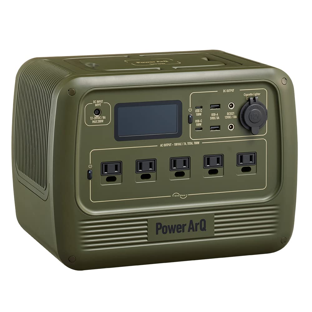 Amazon.co.jp: PowerArQ S7 ポータブル電源 オリーブドラブ 716Wh AC  