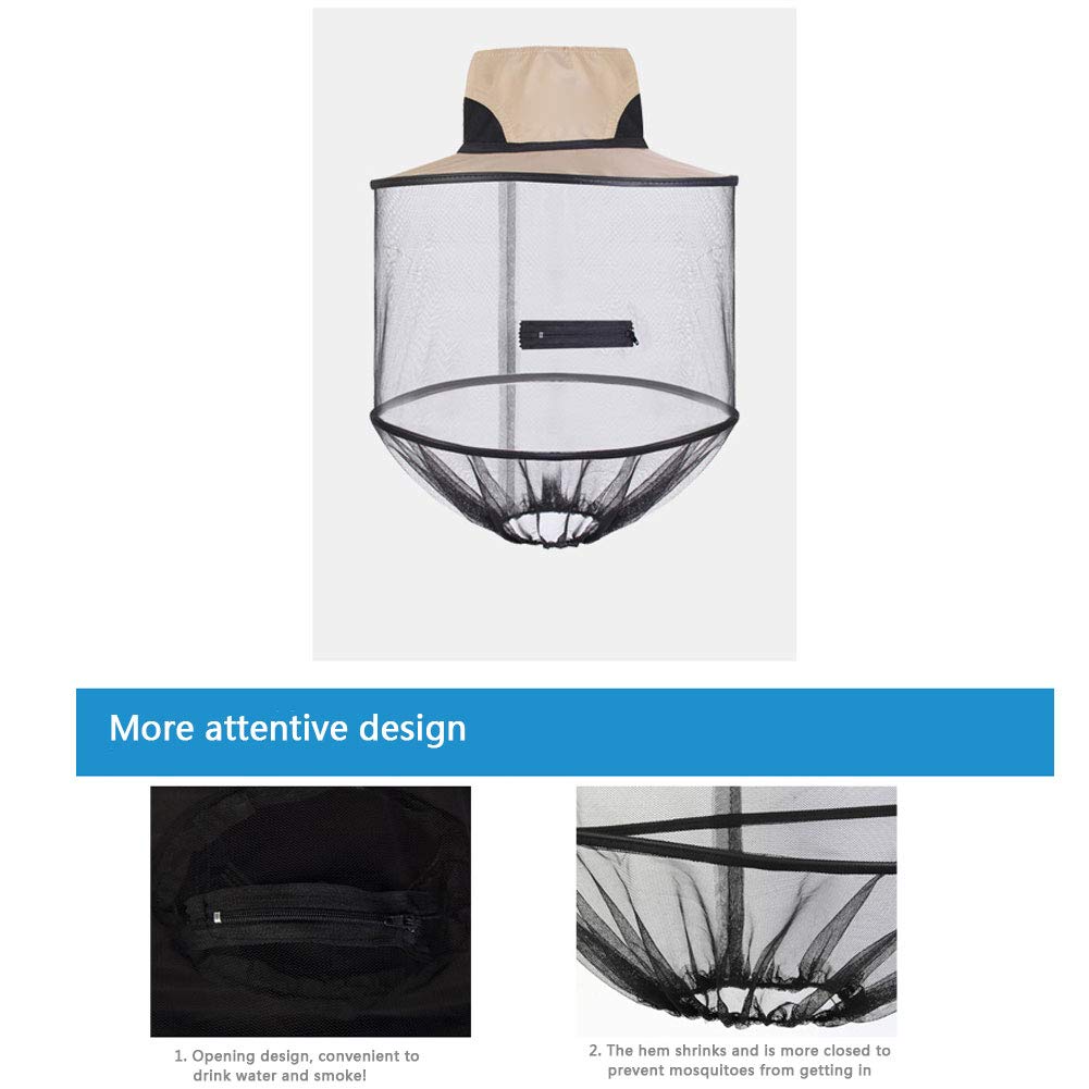 Moustiquaire pour tête de lit, protection contre les insectes en maille, pour homme et femme, chapeau cloche d'extérieur avec fonction anti-moustiques, idéal pour le camping et la randonnée