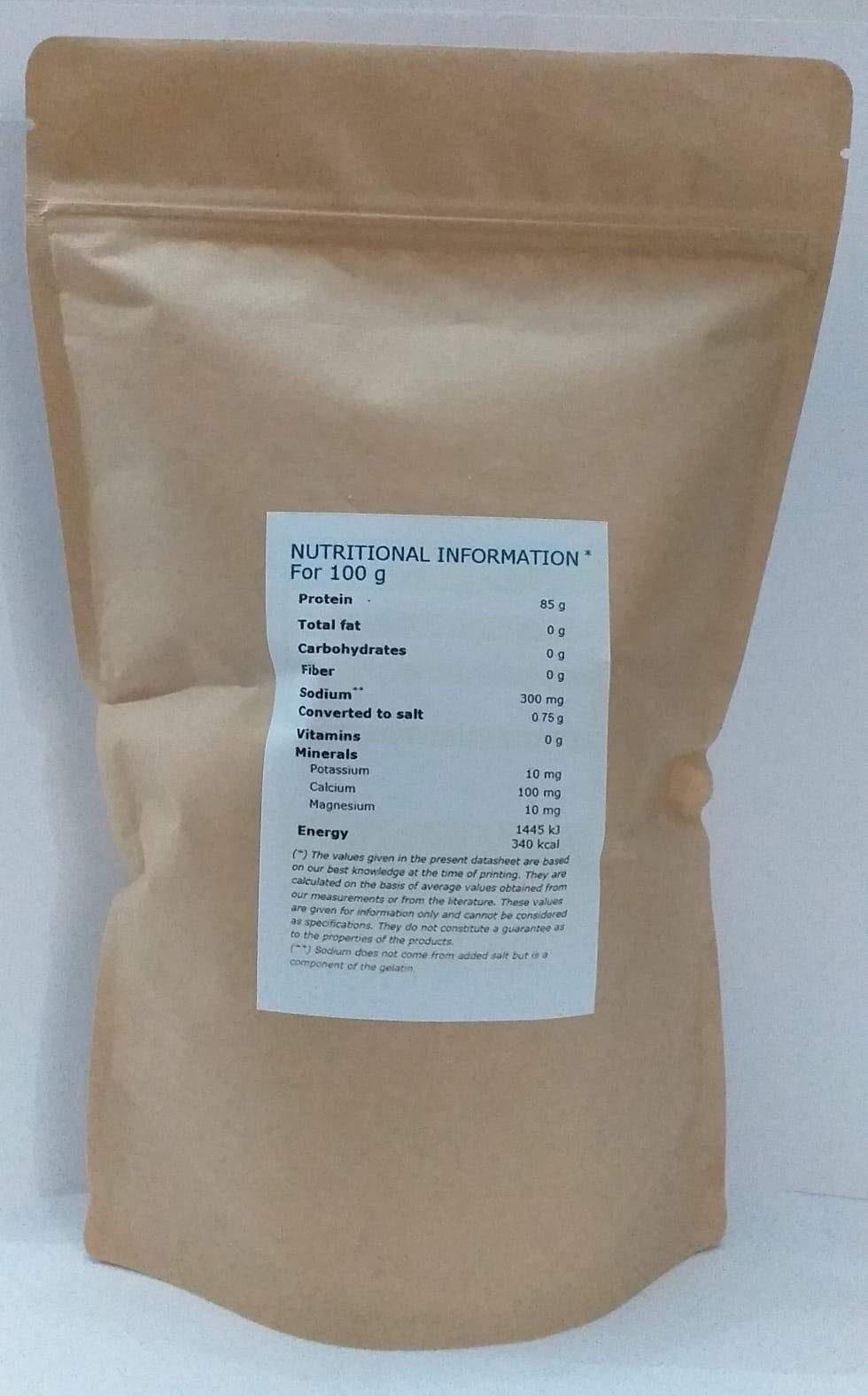 Gelatina 240 bloom grado profesional, sabor neutro - 1kg