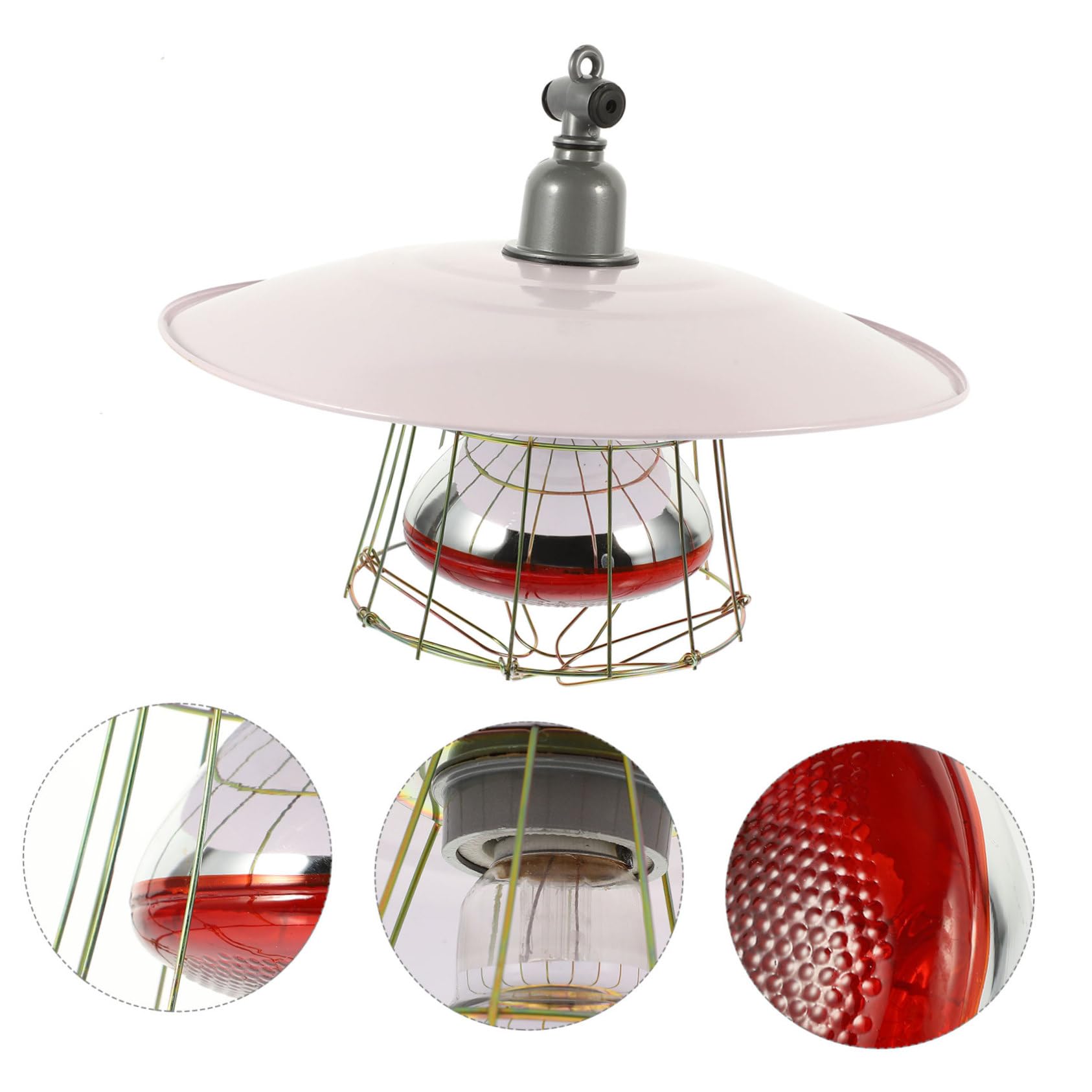 Lampada Riscaldante Colore Casuale Alta Sicurezza e Resistente Coprilampada in Metallo e Alluminio per Bestiame per Gabbie di Animali Domestici e Suinetti