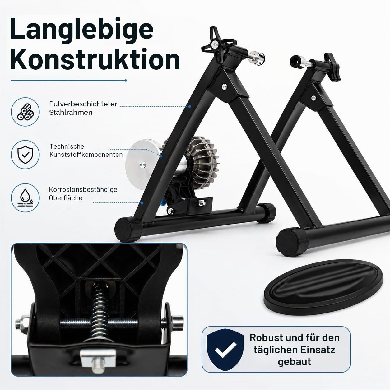Home Trainer für Fahrrad, Heimtrainer, verstellbares Design, Fluid Bike, Trainer, Trainingsbank für Fahrräder, geeignet für Fahrräder von 26 – 29 Zoll, Mountainbikes