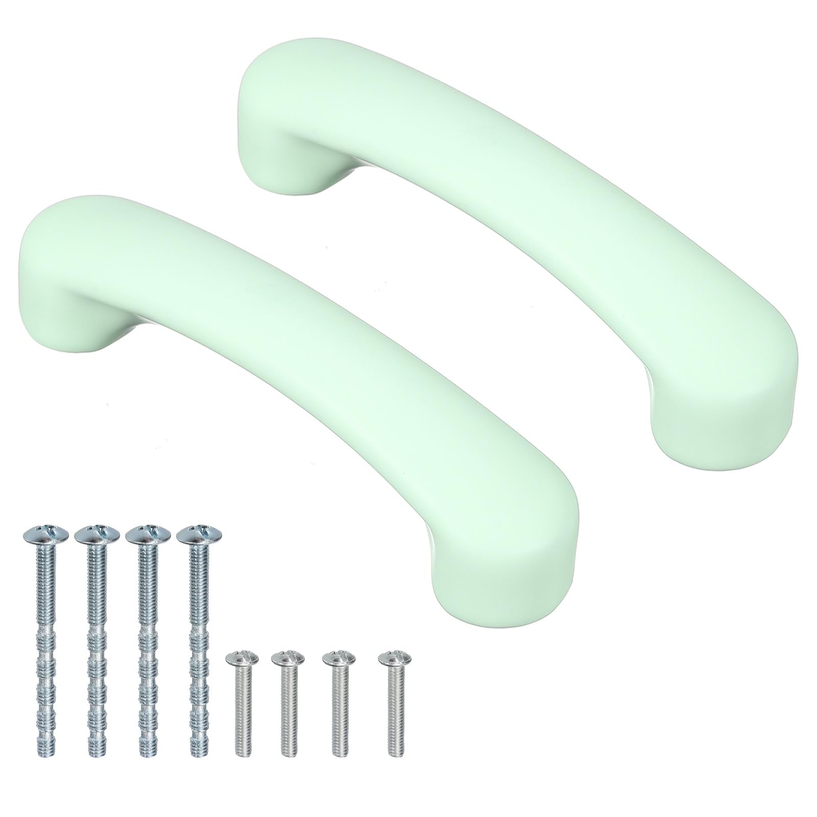 sourcing map 2 Pcs Green Ceramic Cabinet Handles Arch Shaped Drawer Pulls, 4.5 x 1 x 1.2 Inch Cute Kitchen Cabinet Handles Hardware for Kitchen Cupboard Dresser Drawer Nursery Decor