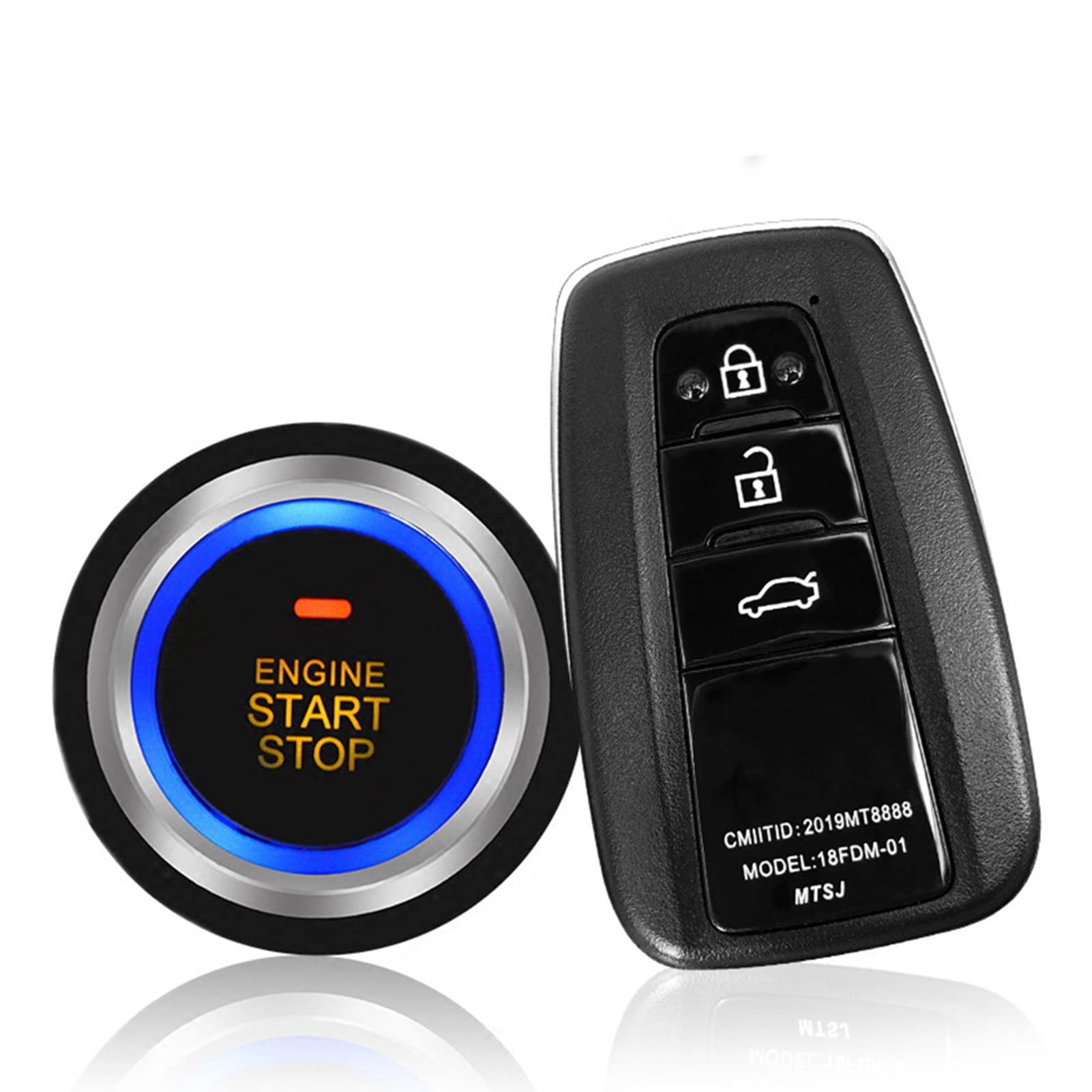Sistema de alarma remota Auto Car, alarma remota de arranque con un solo botón, alarma remota universal para automóvil de 12 V, sistema de alarma remota Auto Car SUV arrancador de entrada sin llave an