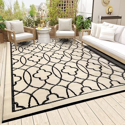 Amazon.com: SatisInside Outdoor Rug 9x12 Ft Waterproof Plastic Straw ...