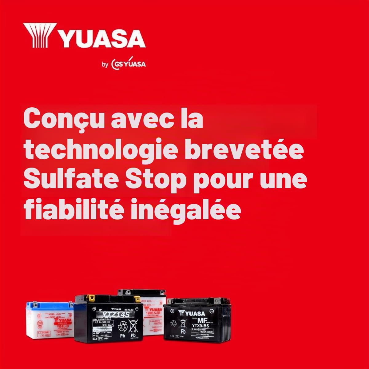 Yuasa YTX14L 12V 200 CCA Batterie de moto VRLA sans entretien | VRLA 12 V, capacité 12,6 Ah, 200 CCA, 4,6 kg, résistant aux vibrations et à la corrosion, parfait pour motos et VTT