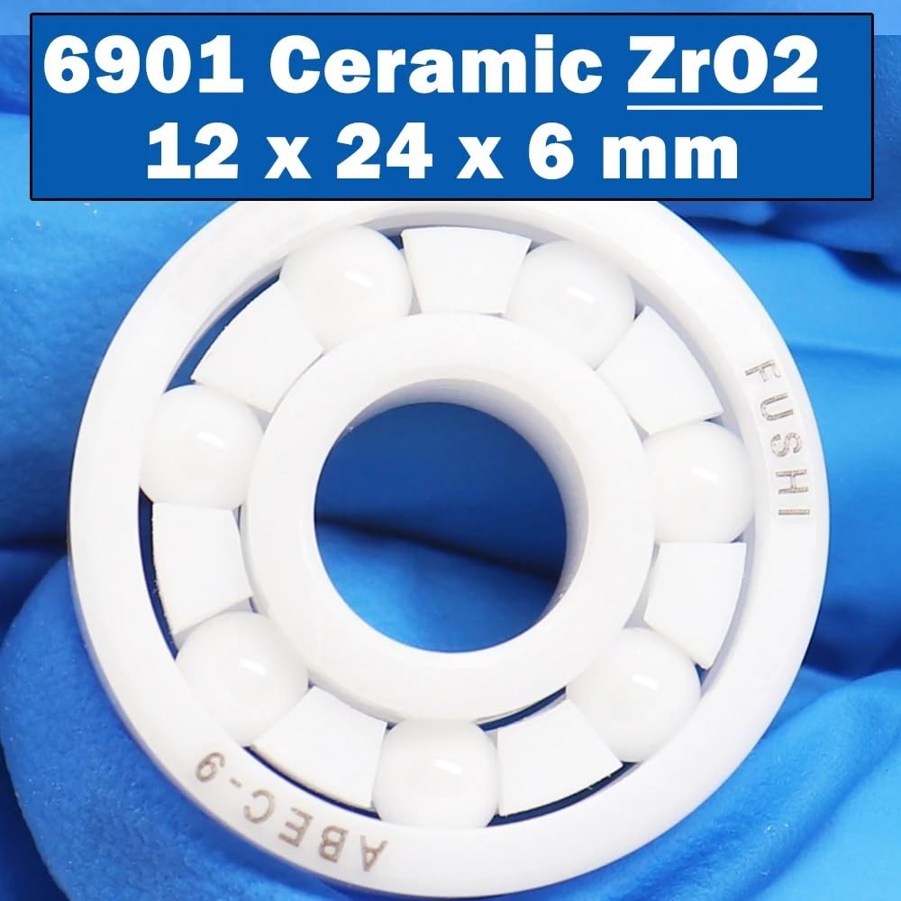 DUKUTS 6901 Full Ceramic Bearing (1 PC) 12 * 24 * 6 mm ZrO2 Material 6901CE All Zirconia Ceramic 6901 Ball Bearings