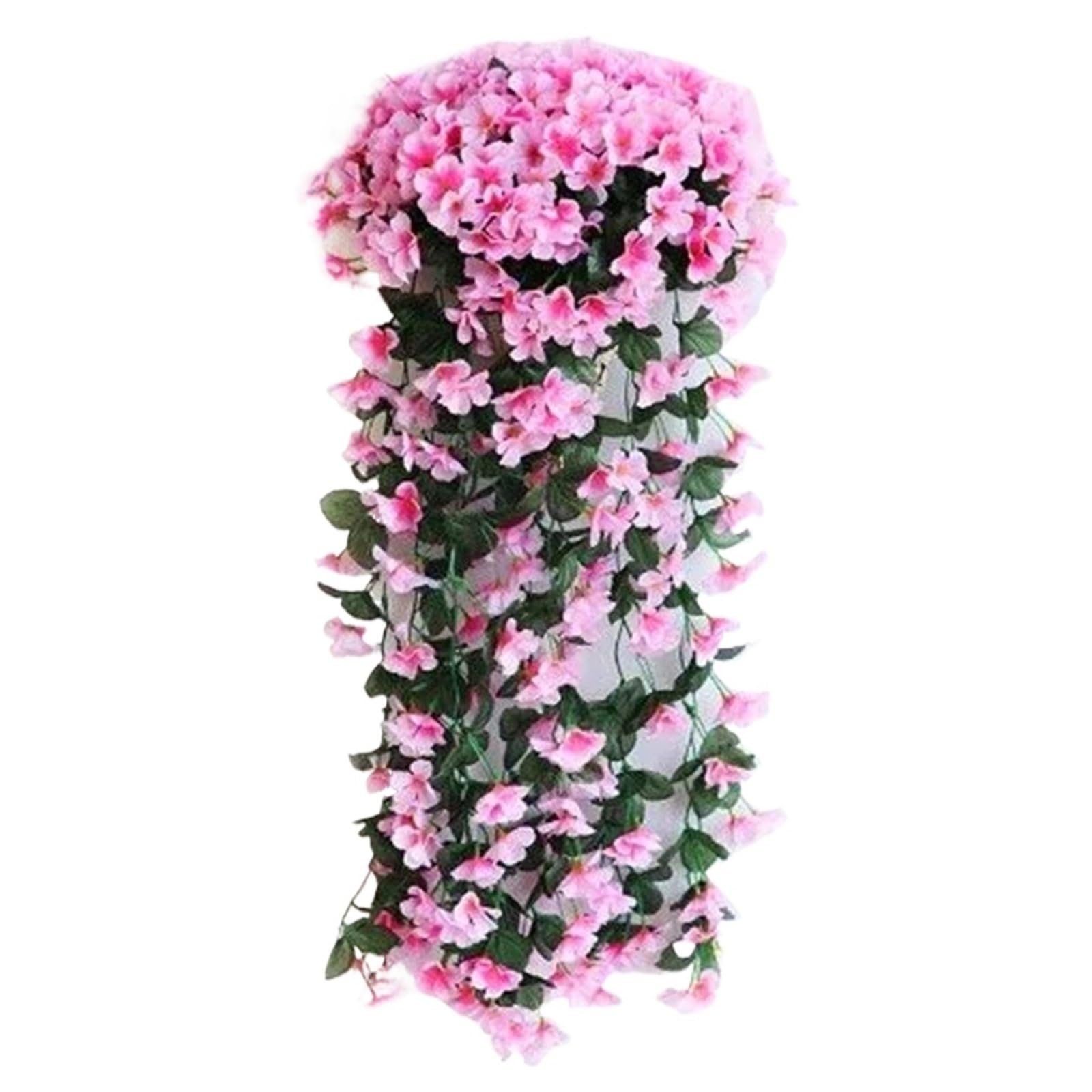 Dcrxz Artificial Flowers 2pcs Artificial Violet Silk Flowers Non-fading Rattan Hanging Vine Fake Plants for Wall Door Garden Wedding Party Decor(Pink)