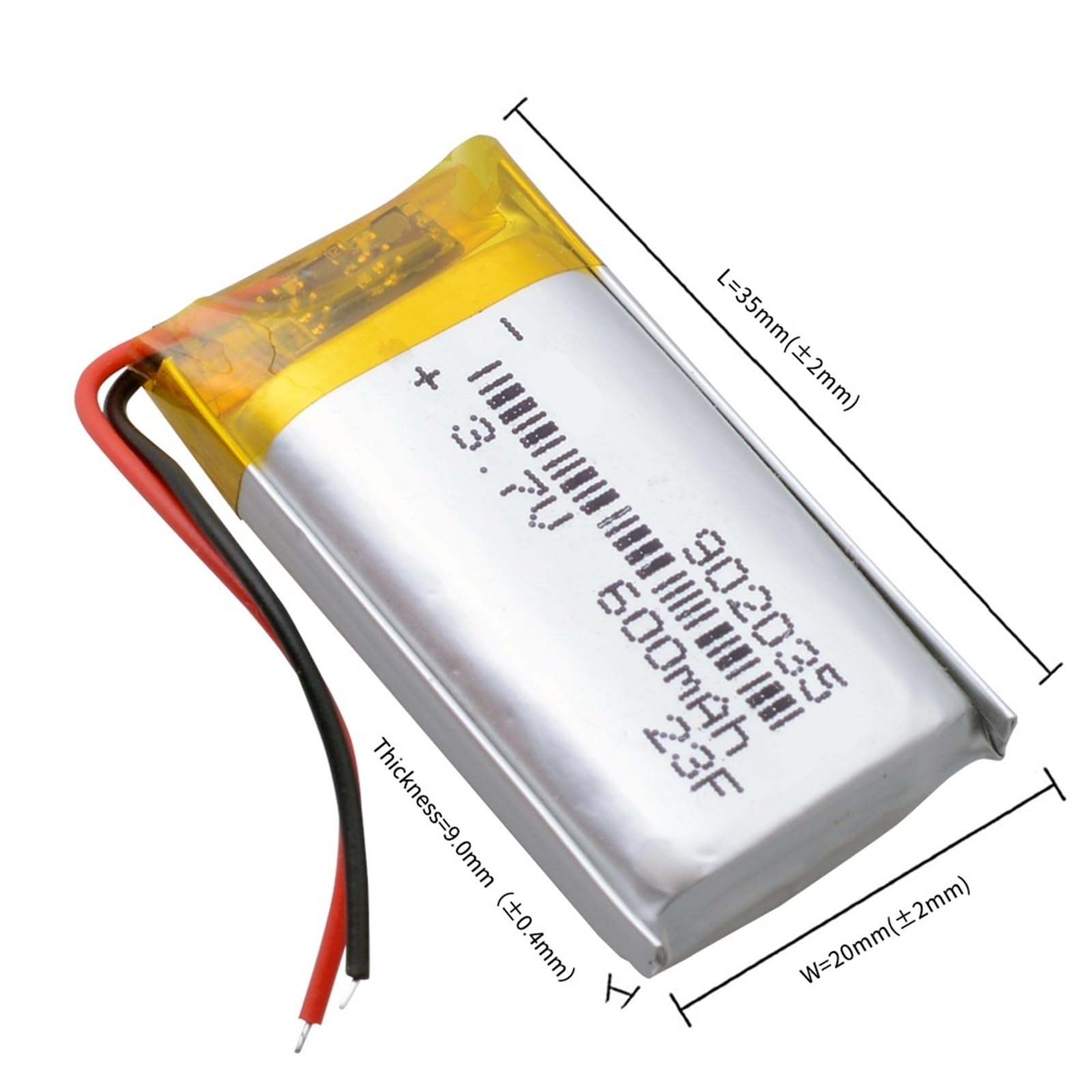902035 3,7 V 600 mAh 10pièces