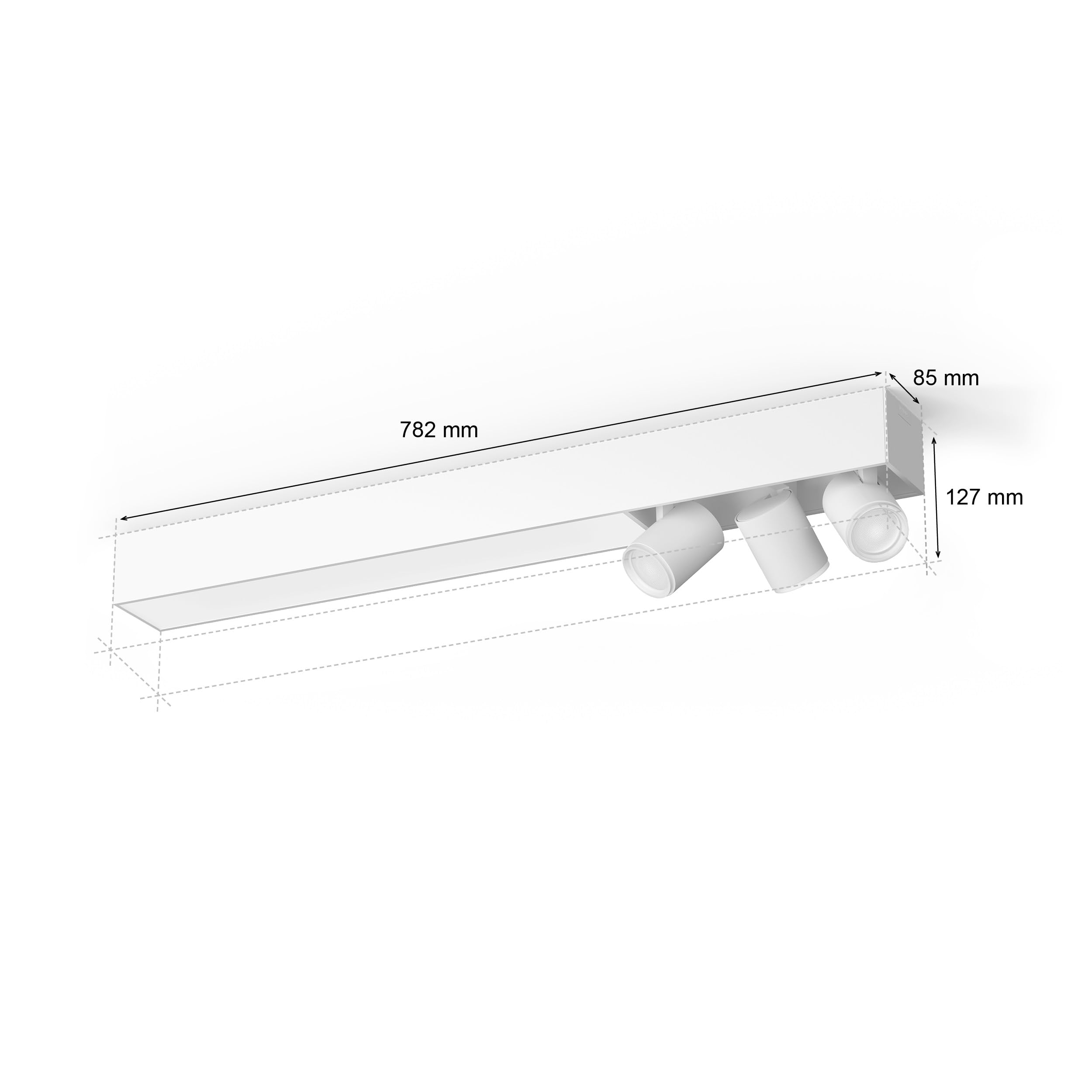 Philips Hue White & Colour Ambiance Centris stawia 3 miejsca, instelbaar, 16 miljoen kleuren, bedienbaar za pośrednictwem aplikacji, kompatybilny z Amazon Alexa, wit.