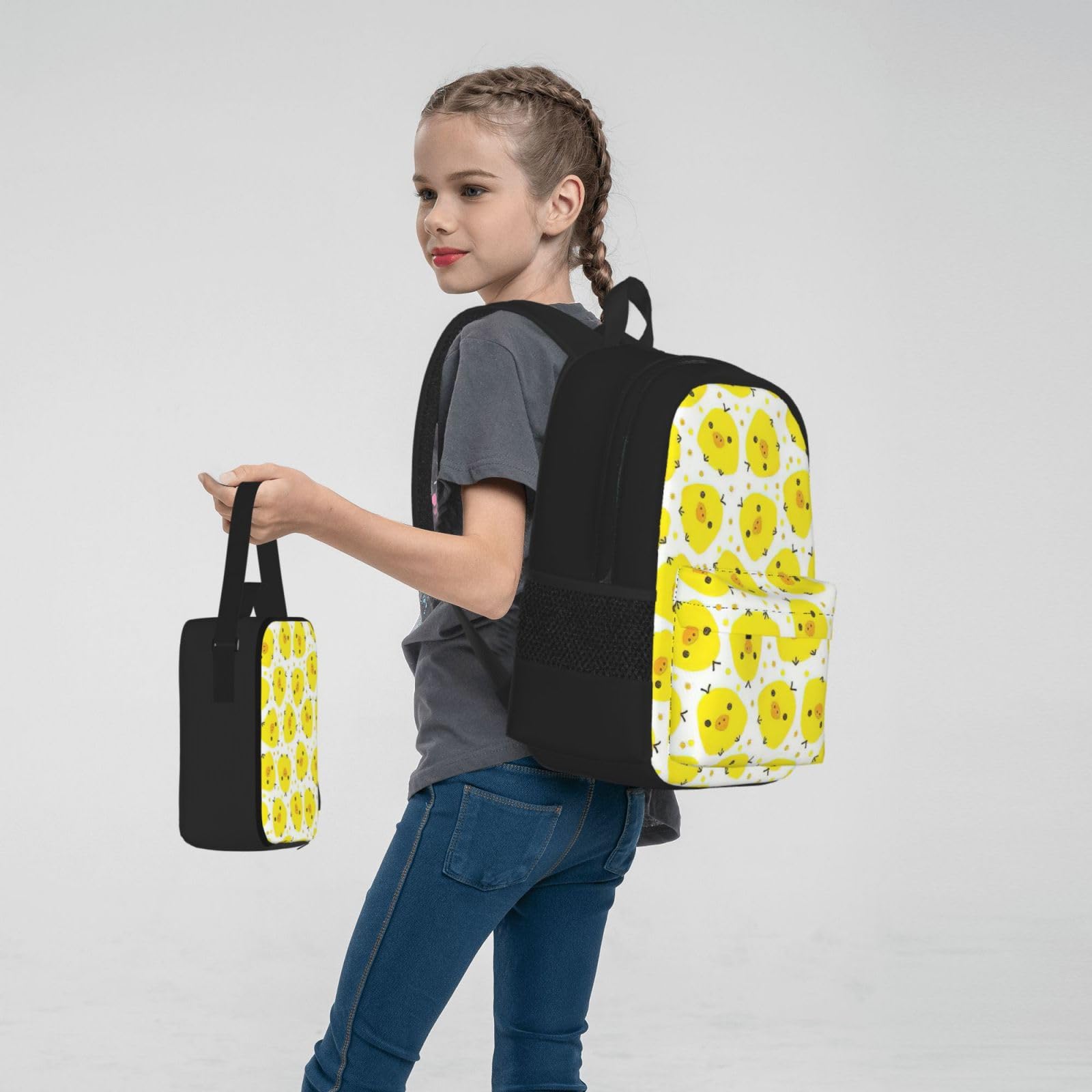 Zaino, borsa portapranzo, astuccio, set da 3 pezzi, per lavoro e