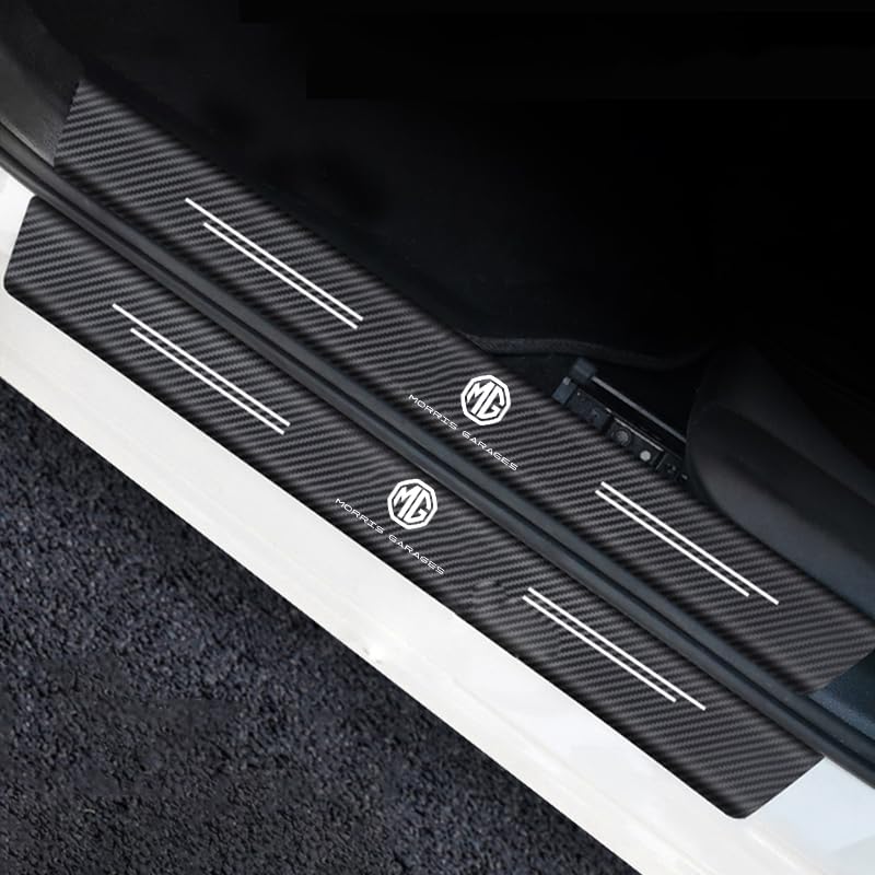 Protections De Seuil De Porte Voiture En Fibre De Carbone - Pour MG ZS, MG3, MG5, MG6, GT, HS - Lot De 4 - Autocollant 3M