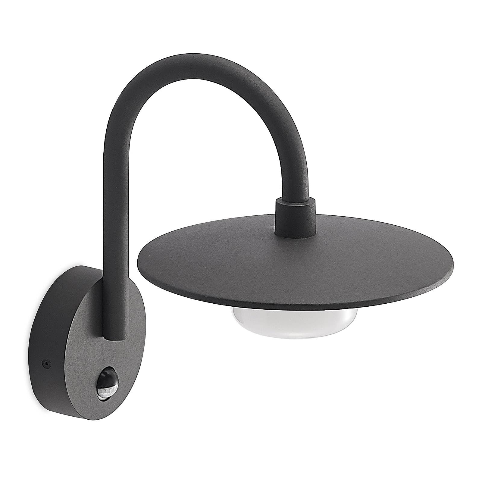 Lucande Anthracite Outdoor Wall Light Zamalino Dimmable With Motion Detector (Modern) In Black Made Of Aluminium (1 Light Source, Gx53) From Wall Lamp For Exterior/Interior Walls House Terrace Und Balcony