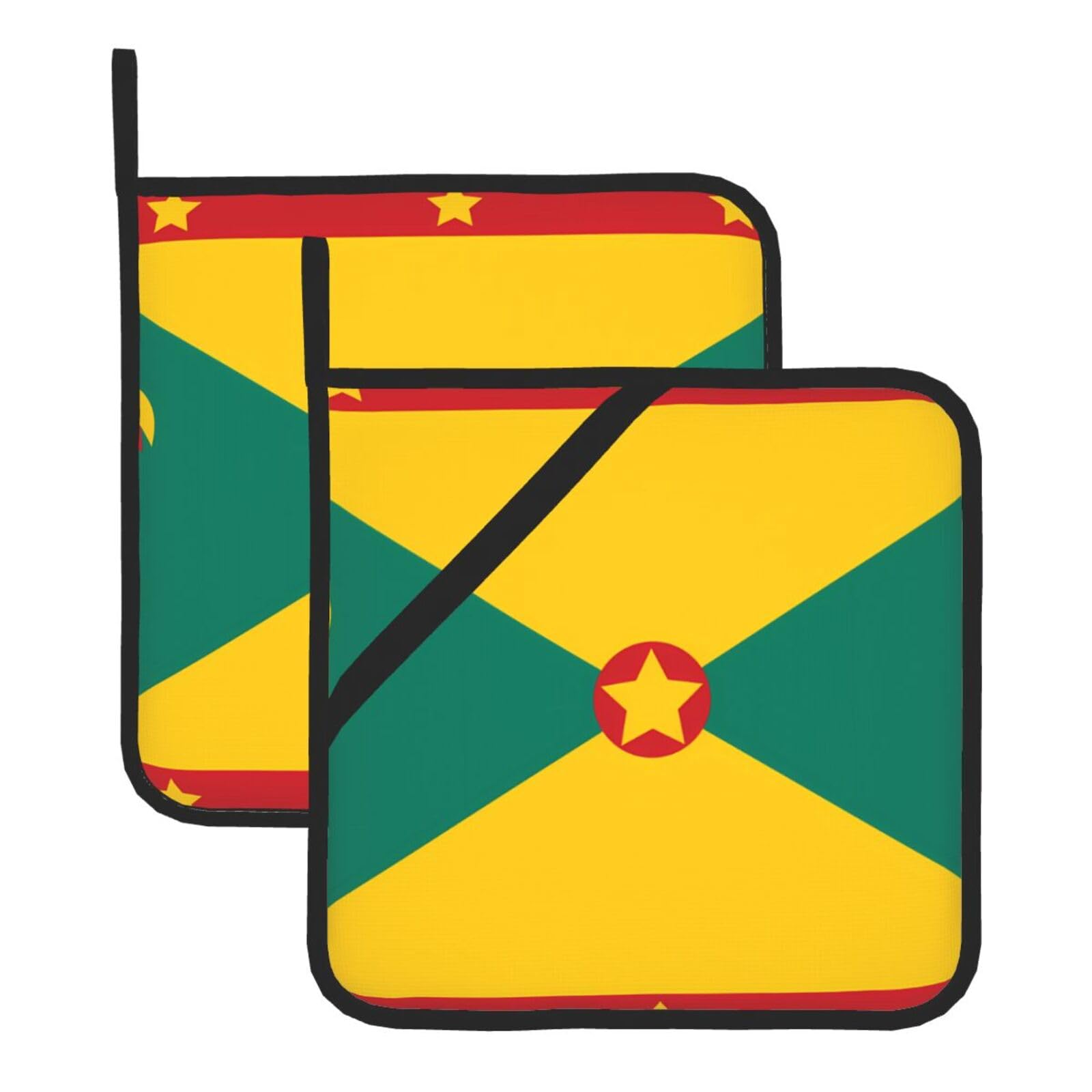 Flag of Grenada Square Heat Resistant Trivet Set Thick and Durable for Baking Barbecue Cookware Oven