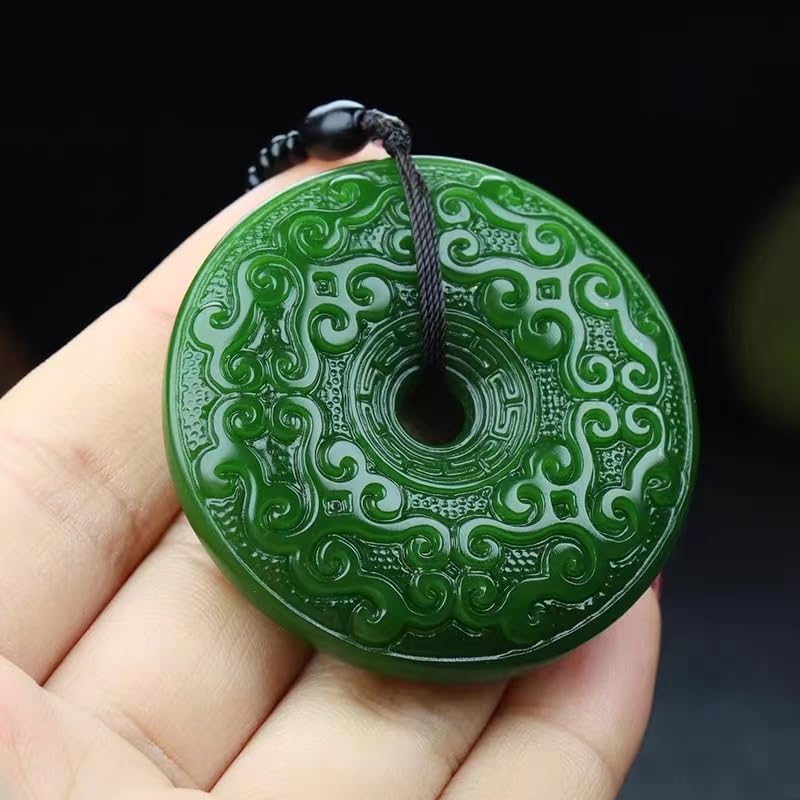 Collier en jade véritable avec son pendentif Ping An Kou authentique