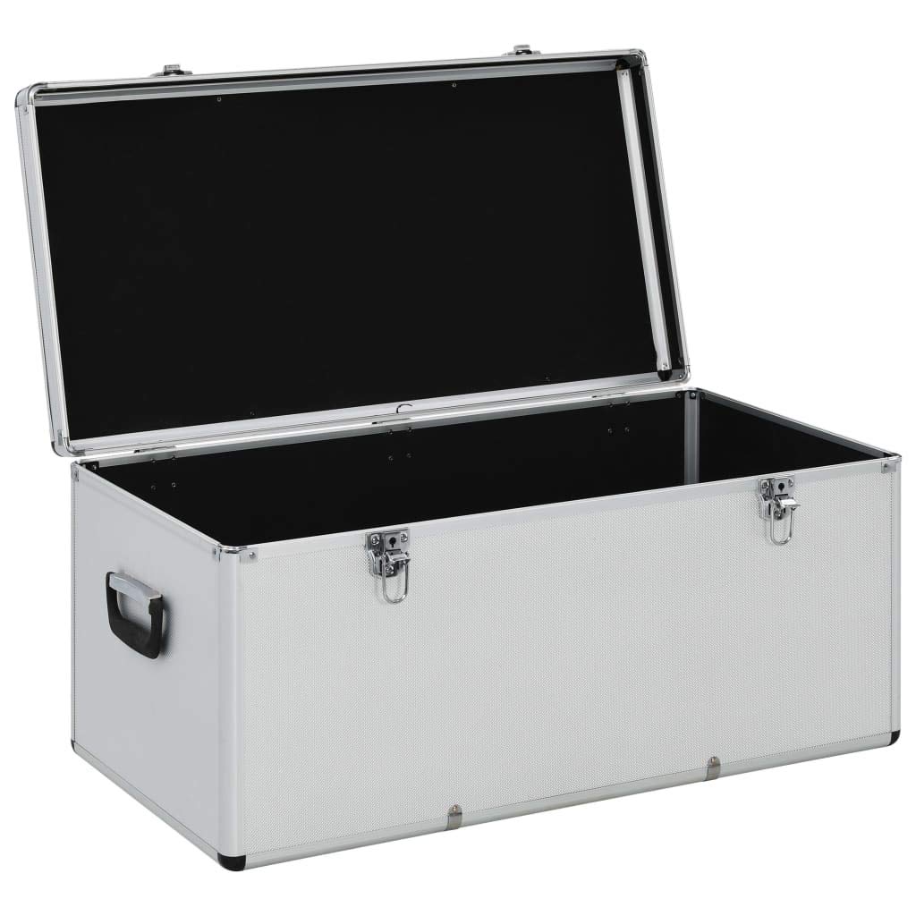 Zestaw walizek do przechowywania, 3 sztuki, srebrne, aluminiowe, z drewna ABS, z zamknięciem na klucz, różne rozmiary od 76 x 40 x 36 do 62,5 x 28 x 27 cm, walizka narzędziowa, organizer do