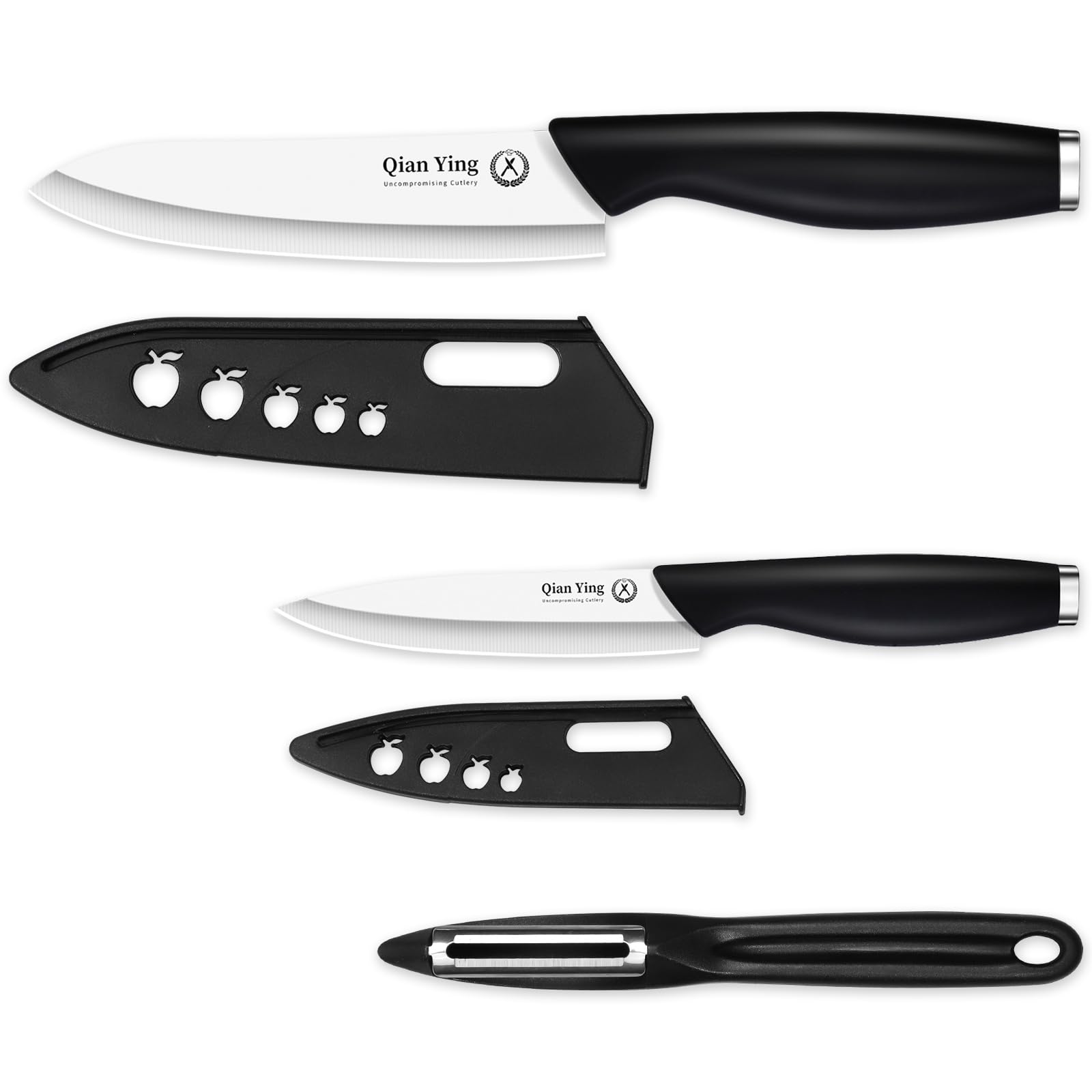 Keramikmesser Set Scharf Keramik Messer: 3er Pack Küche Messer Set Schwarz Gemüsemesser und Kochmesser