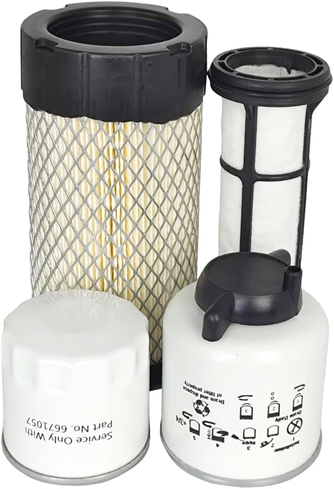 XYZIL Air Fuel Oil Maintenance Filter Kit 6671057 6667352 6687263 6687262 Compatible with Bobcat Loader MT52 MT55 MT85 Engine