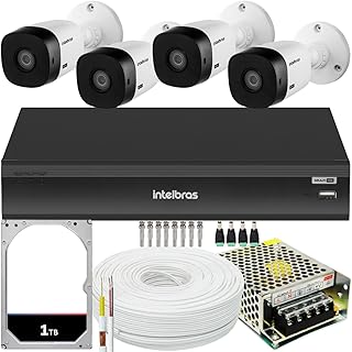 Kit Cftv 4 Cameras Full Hd VHL 1220 Dvr Intelbras 3008-C 1TB
