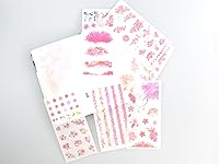 Vista 3 de Paquete de 2) Pegatinas Románticas de Flores de Cerezo para Scrapbooking - Pegatinas Japonesas de Cerezo Rosado para Arte, Manualidades, Diario