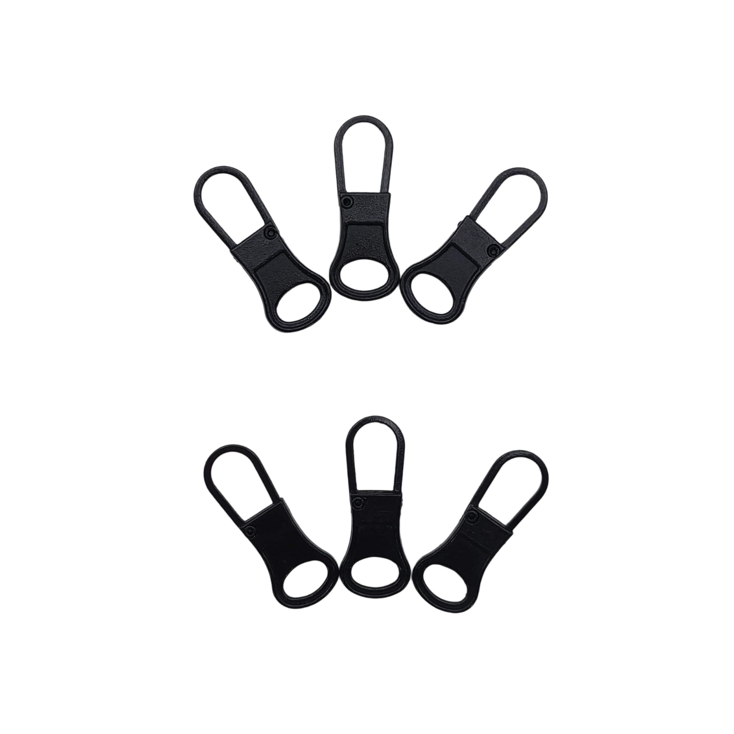 Elenviorina Black 6 Pack Zipper Pull Replacement, Detachable Metal Zipper Pulls Repair Kit, Zip Puller Tabs For Jackets, Backpacks, Luggage And Clothing