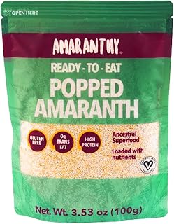 Amaranthy Ready-to-eat Popped Amaranth Bag (3.53 oz) - High Protein Grain - Low Calorie - Vegan (1. Popped Bag 3.5 oz.)