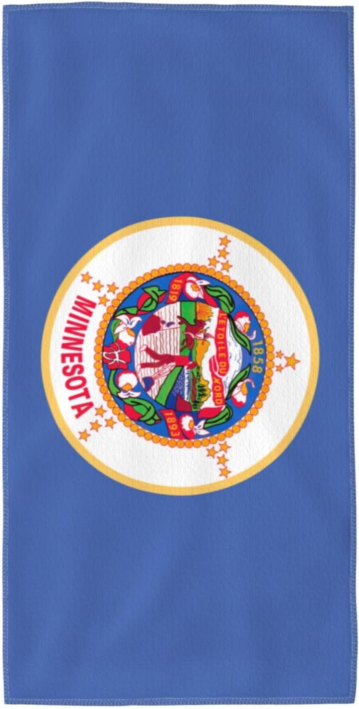 Minnesota State Flag Print Hand Towels for Kitchen, Decorative Bathroom Towels Decor Farmhouse Cute for Men Women Gifts