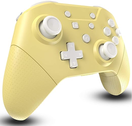 Amazon Co Jp Switch コントローラー 最新 ワンキーウェイクアップスイッチ Nfc機能付 Hd振動 六軸 自動連射機能 Bluetooth接続 スイッチの全てシステムに対応 Switch Lite 対応 日本語取扱説明書 黄 パソコン 周辺機器