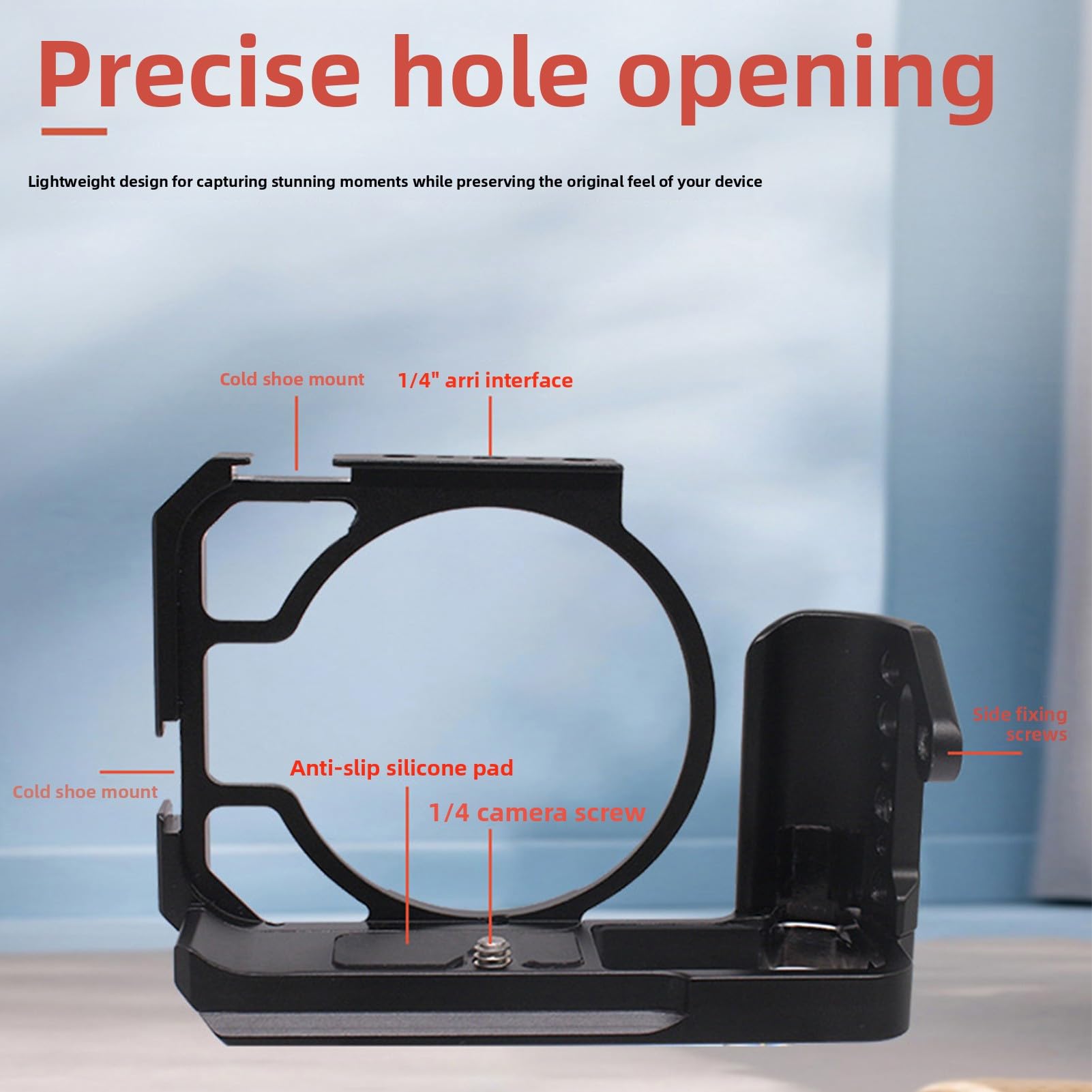 GOWENIC Gabbia per Fotocamera a Sgancio Rapido R50V |Impianto Video in Alluminio con Slitta Fredda 1/4 3/8 Fori per Viti per Telaio Protettivo Treppiede Stabilizzatore