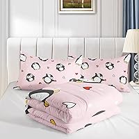Vista 109 de CVHOUSE Juego de ropa de cama con diseño de panda, juego de edredón individual con panda y 2 fundas de almohada, lindo juego de colcha kawaii