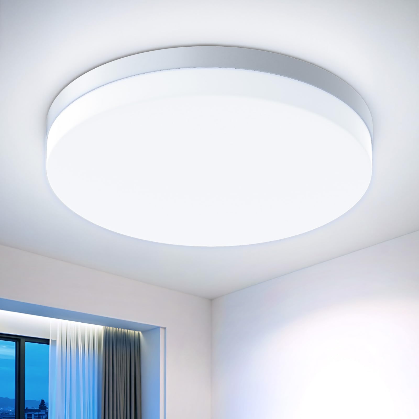 Kuwork LED Deckenleuchte Flach Rund