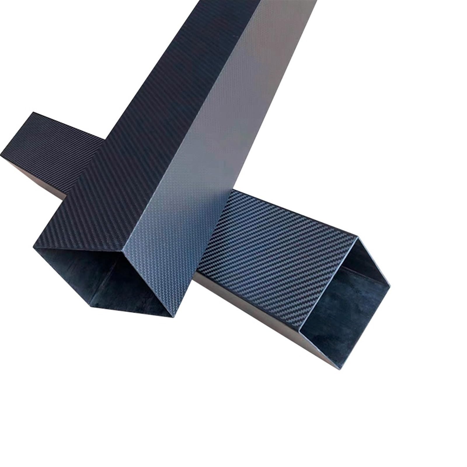 Tubo Cuadrado De Fibra De Carbono Tubo cuadrado de fibra carbono 3K 4 piezas con superficie brillante y alta resistencia, longitud tubo 500 mm(4pcs 10x10x8mm)