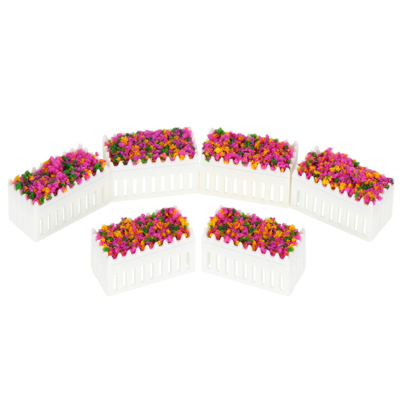 Garneck 6Pcs Miniature Flowers for Dolls House Garden Accessories, Doll House Hanging Basket & Window Box Decor