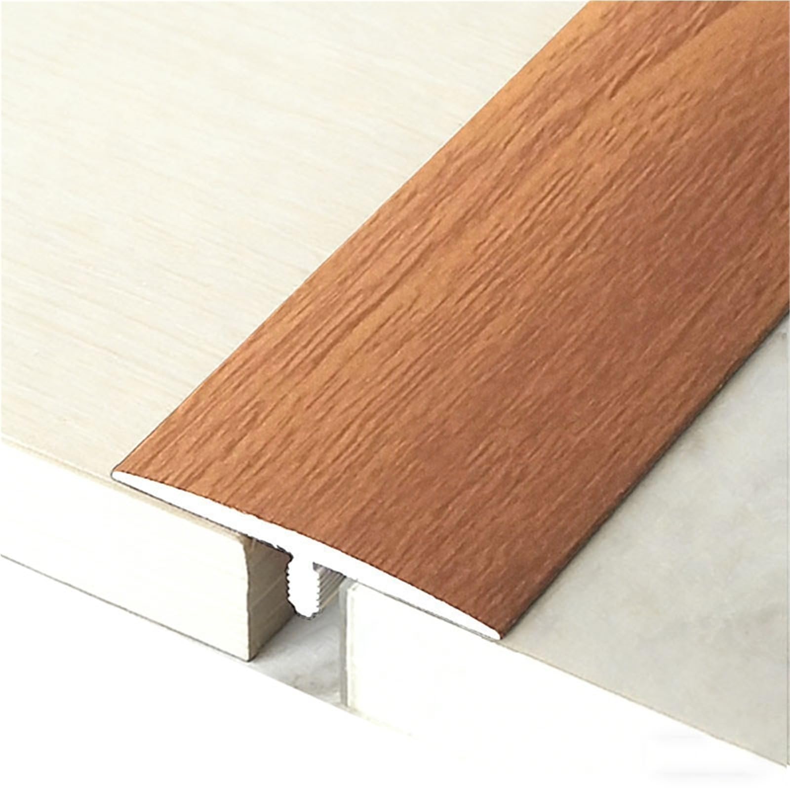 listwa podłogowa w kształcie litery T, 90 cm, samoprzylepna listwa przejściowa do płaskich podłóg, osłona szwów między laminatem z twardego drewna winylowego (T12,3 szt.)