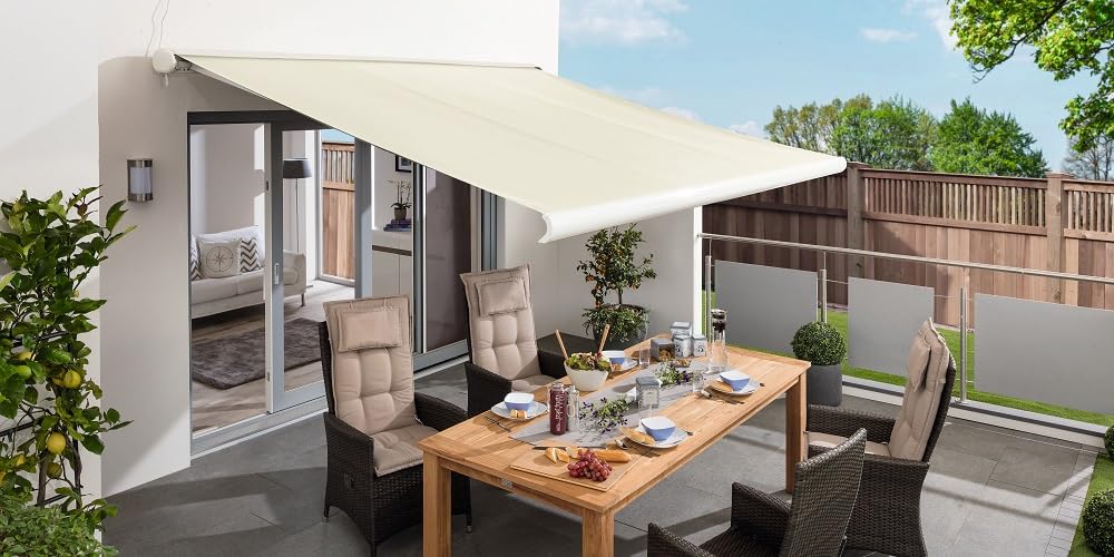 markise beige 4m Jet-Line® | Elektrische | Vollkassettenmarkise | Sunray 4 m in | Markise | Beschattung | Terrasse Balkon | Sonnenschutz | Kassettenmarkise Größe:Long-LZ Shimano Ultegra Bremse Shimano Tool/transport