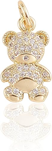 Stiesy Pequeños dijes de circonita cúbica para hacer joyas de bricolaje, Piedra Zirconia cúbica Latón, Circonita Cúbica