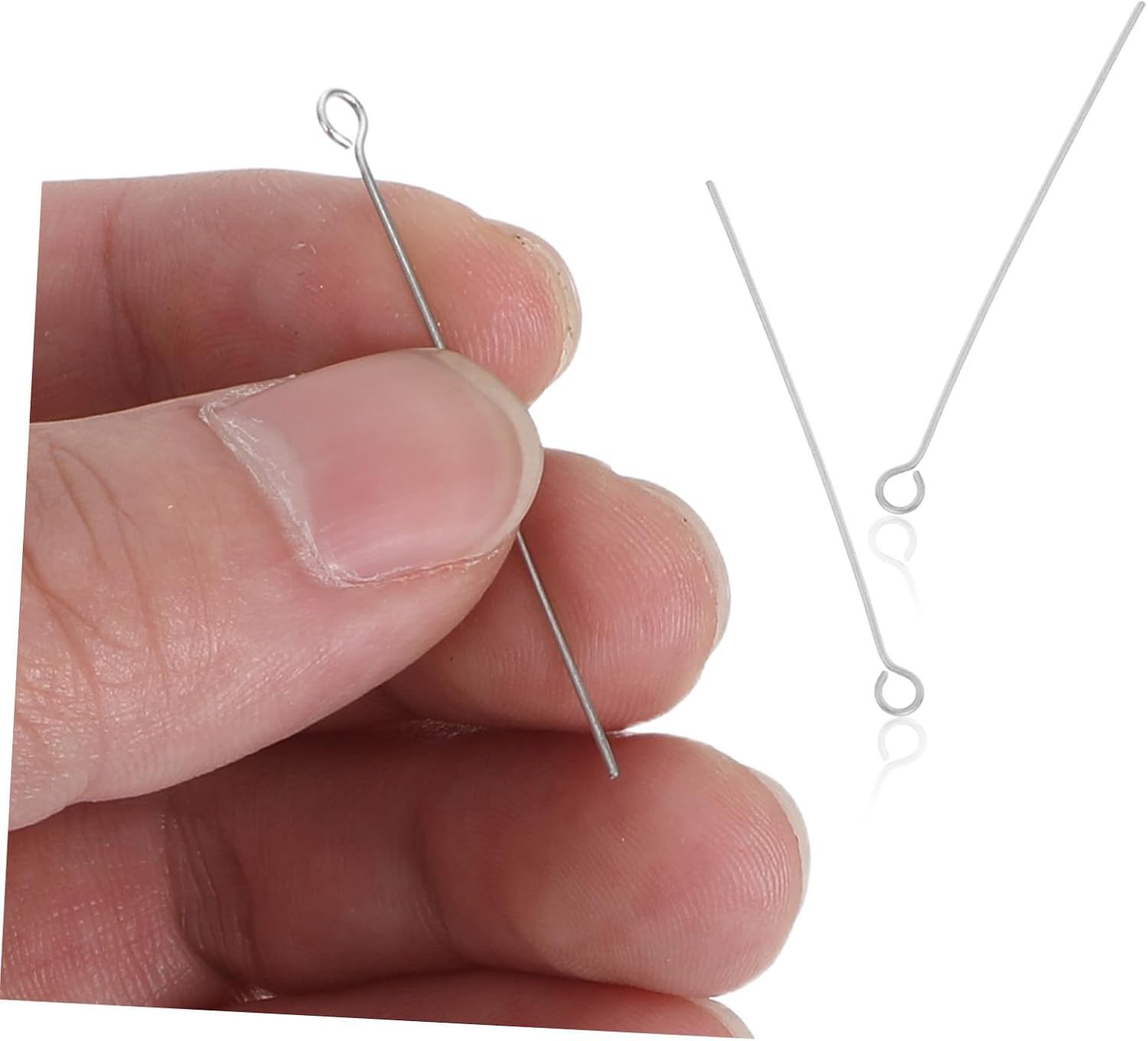 Stainless Steel Eye Pins 40mm 300pcs for Jewelry Making Open Eye Head Pins with Quick Adjustments for DIY Crafts for Beads and Pendant Jewelry