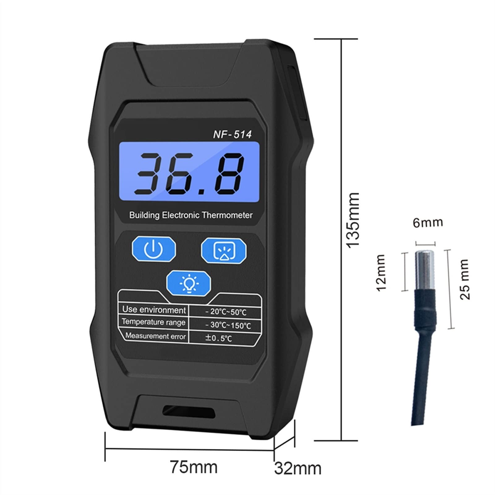 Wyszukiwarka linii, NF-514. Wykrywacz cementu Tester Higrometr Miernik wilgotności do drewna Wilgotność Wilgotności Wilgotności Digital Higro Meter