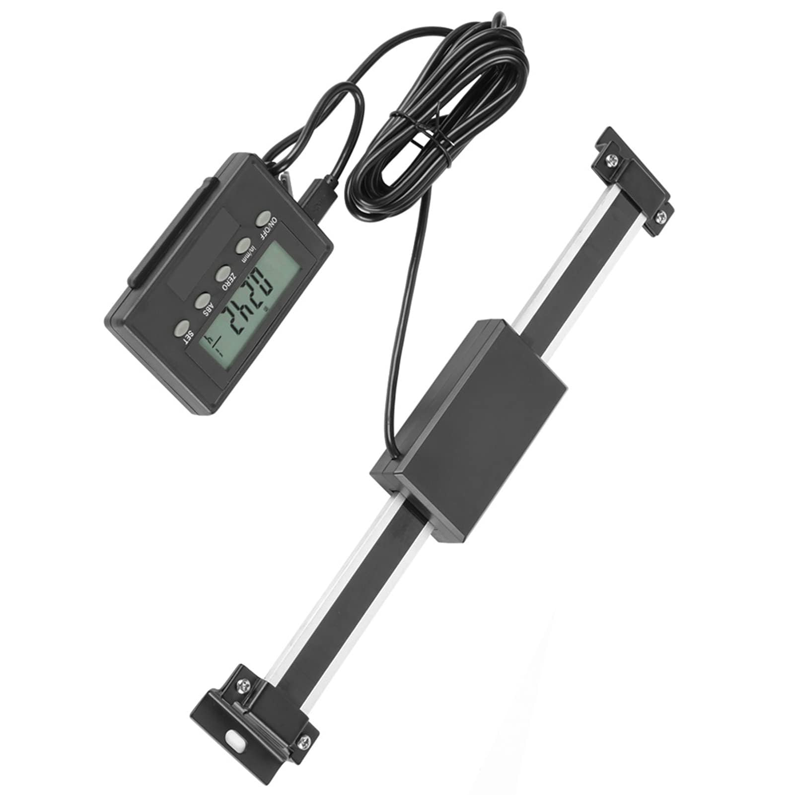 Lettura Digitale DRO Scala Lineare di Precisione LCD Remota Riga Digitale per Fresatrici o Torni Campo di Misura 0-150 mm con Raccordi di Installazione in Lega di Alluminio
