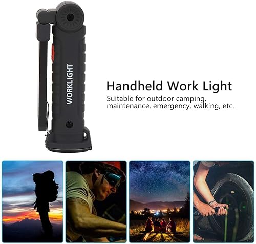 Miniatura 4 de Linterna LED, luz de trabajo COB recargable por USB con imán fuerte, 5 modos de iluminación, antorcha de emergencia es adecuada para camping,