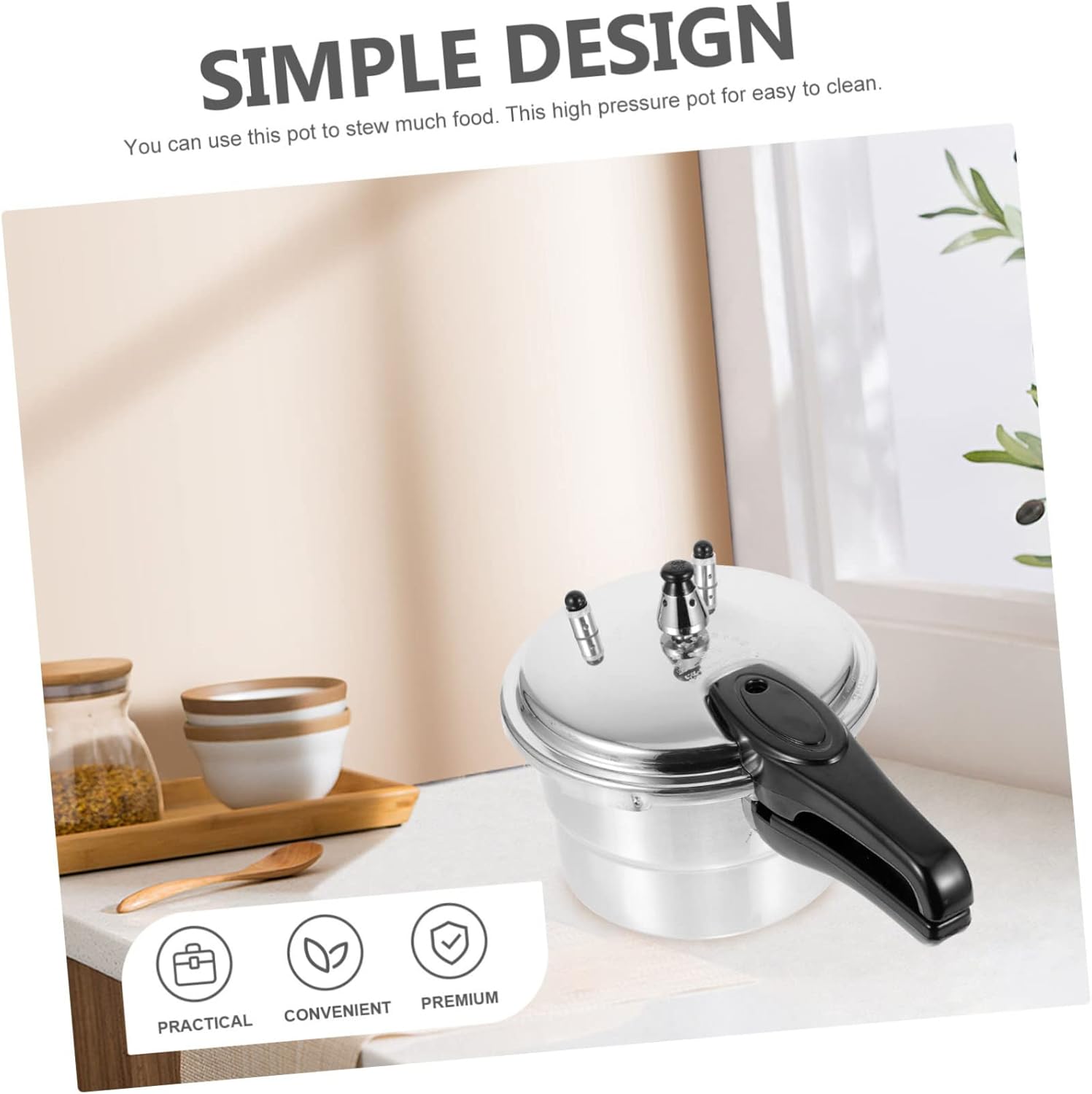 Unomor High Pressure Pot Pressure Cooker Steam Safe Aluminum Cooker for Home Indian American