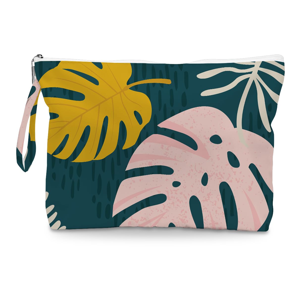 Cosmetic bags, toiletries bags, waterproof large capacity travel makeup bags, zipper bags for women, girls, sisters, friends, palm leaf tropical bohemian palm plant print, PalmLeaves09, 11.8 x 8.7 x 2 inches, Waterproof Bag-image-33