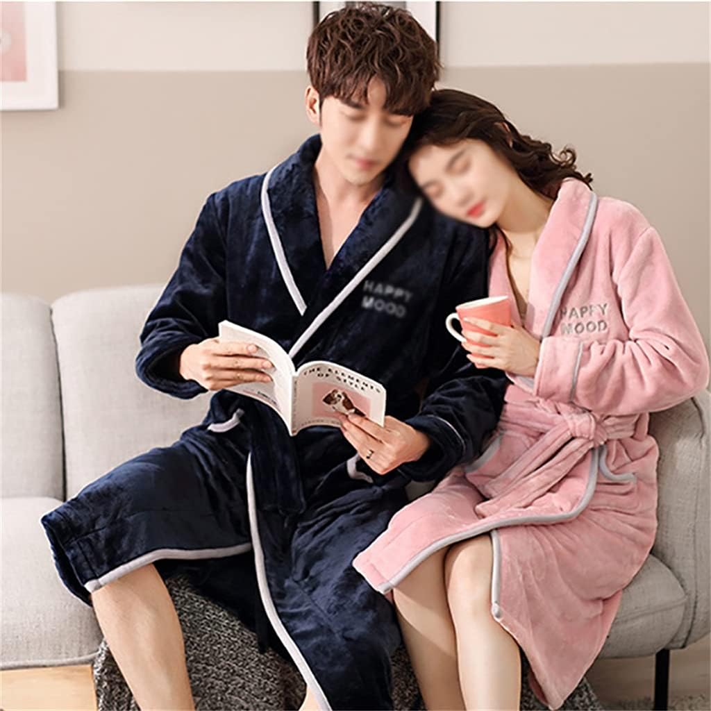 Bathrobe Autumn and Winter Men's Robe Warmth Thick Bathrobe Men's Pajamas Letter Embroidery Home Service